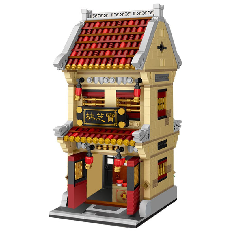 LOZ Mini Block Mini Chinatown Big China Street Chinese Tradition Tea House Pharmacy Inn Special Model DIY Assembly Toys