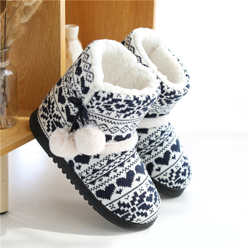 Winter Fur Home Slippers Women Warm Cotton Flat Platform Indoor Floor Shoes For Female Womens Girls Weave Plush Cozy Slippers