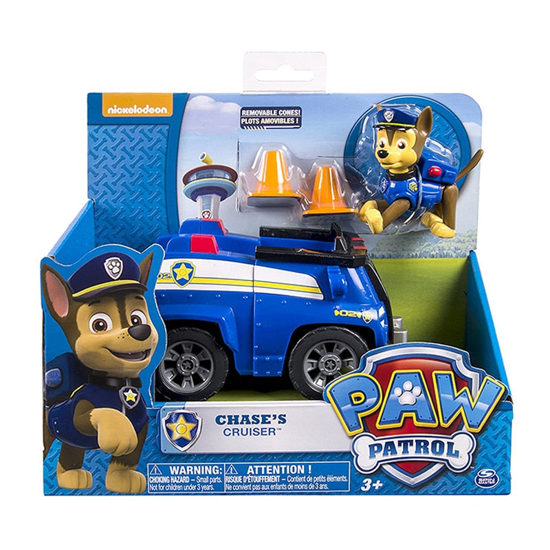 Original Paw Patrol Rescue Dog Puppy Set Spielzeugauto Patrulla Canina Spielzeug Actionfigur Modell Chase Skye Trümmerauto für Kinder Geschenk