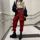 Rockmore Harajuku Ribbon Cargo Pants Women Joggers Winter Sweatpants Trousers Black Loose Wide Leg Sweat Pants Femme