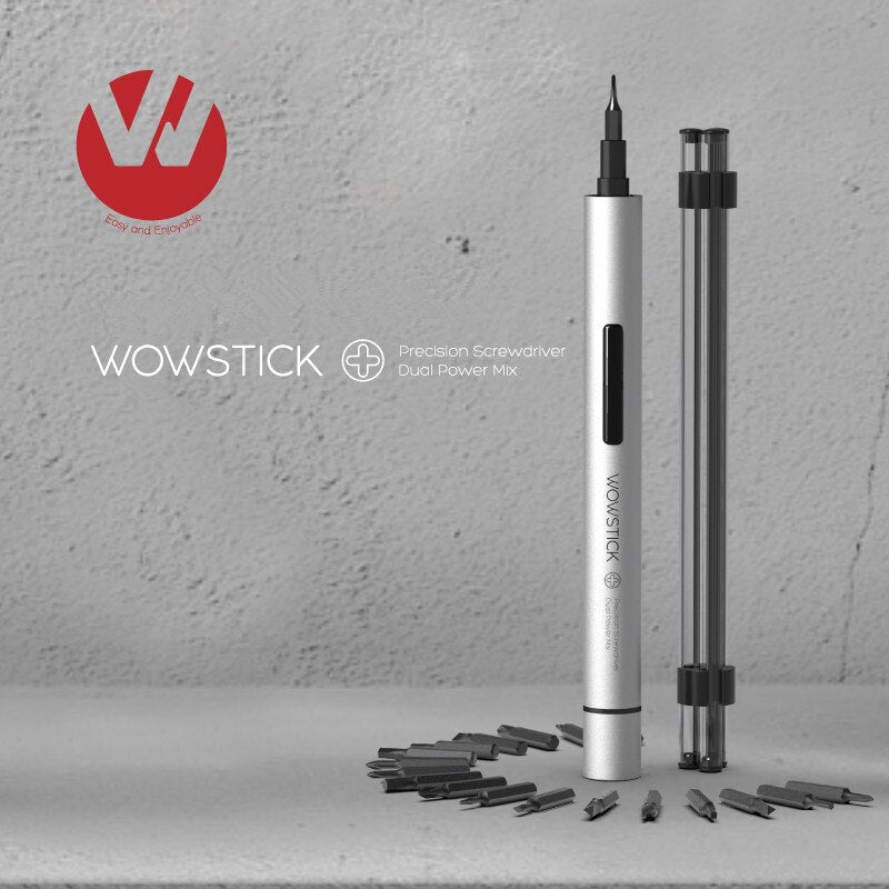 Destornillador eléctrico Wowstick 1p + Try, cuerpo de aluminio de 20 Bits para xiaomi mijia, Kit de herramientas DIY para reparación de teléfonos