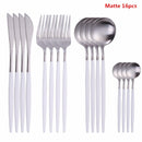 Black Tableware Forks Knives Spoons Cutlery Dinner Set Stainless Steel Cutlery Set Kitchen Flatware Set 16Pcs Luxury Dinnerware