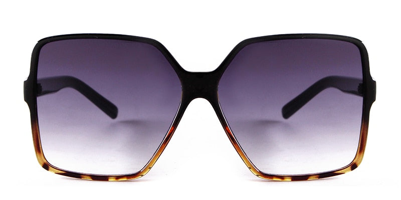 Gafas de sol cuadradas de gran tamaño Vintage para mujer, gafas de sol de lujo con montura grande para mujer, gafas de sol negras con degradado a la moda para mujer, gafas S381