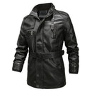 Chaqueta de cuero Mountainskin para hombre, chaqueta larga de invierno 2022 para hombre, cortavientos de PU para motocicleta, ropa de marca ajustada a la moda para hombre 6XL SA810