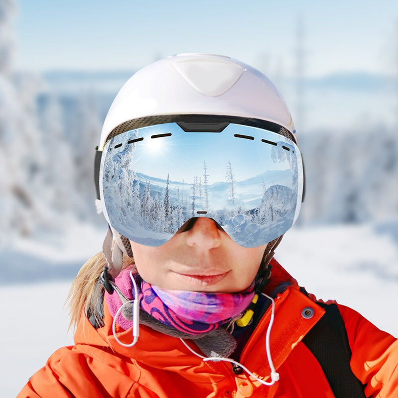 COPOZZ gafas de esquí sin marco con lente magnética monopatín esquí antivaho UV400 gafas de snowboard hombres mujeres gafas de esquí gafas