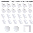 12 + 3 Stück Magnetische Kindersicherung Kinderschutz Baby Sicherheitsschloss Schubladenriegel Schranktürschloss Limiter Infant Security Locks