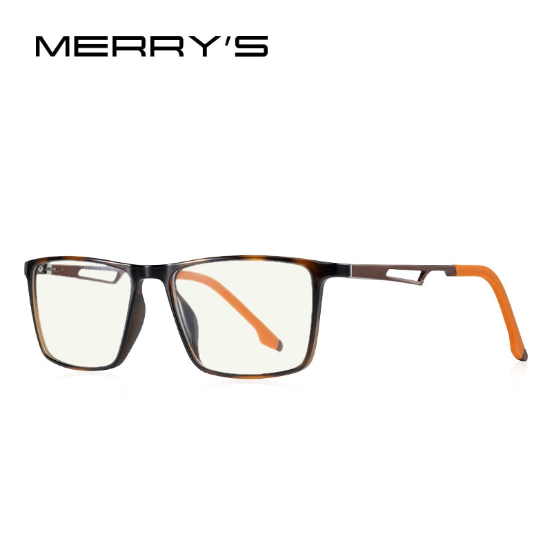 MERRYS DESIGN Men Anti Blue Ray Light Blocking Glasses UV400 Glasses For Computer Aluminum Legs With Silicone Temple S2270