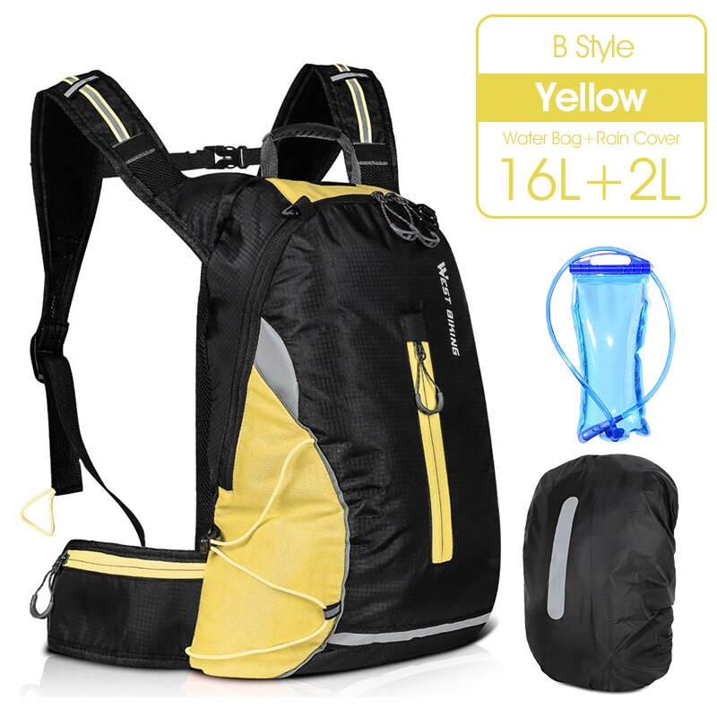 WEST BIKING Wasserdichte Fahrradtasche Tragbare Reflektierende Sport Radfahren Rucksack Outdoor Wandern Klettern MTB Fahrrad Zubehör