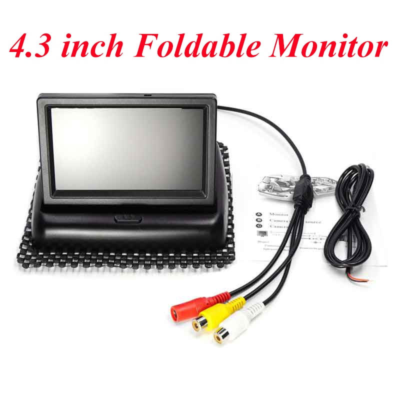 4,3 '' HD faltbarer Auto-Rückfahrmonitor, der LCD-TFT-Display Nachtsicht-Rückfahrkamera PAIL / NTSC für Fahrzeuge umkehrt