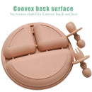 Fashion Solid Silicon Plate Set For Baby Kids Training Feeding Dinnerware Baby Learning Plate Set With Fork Spoon BPA Free