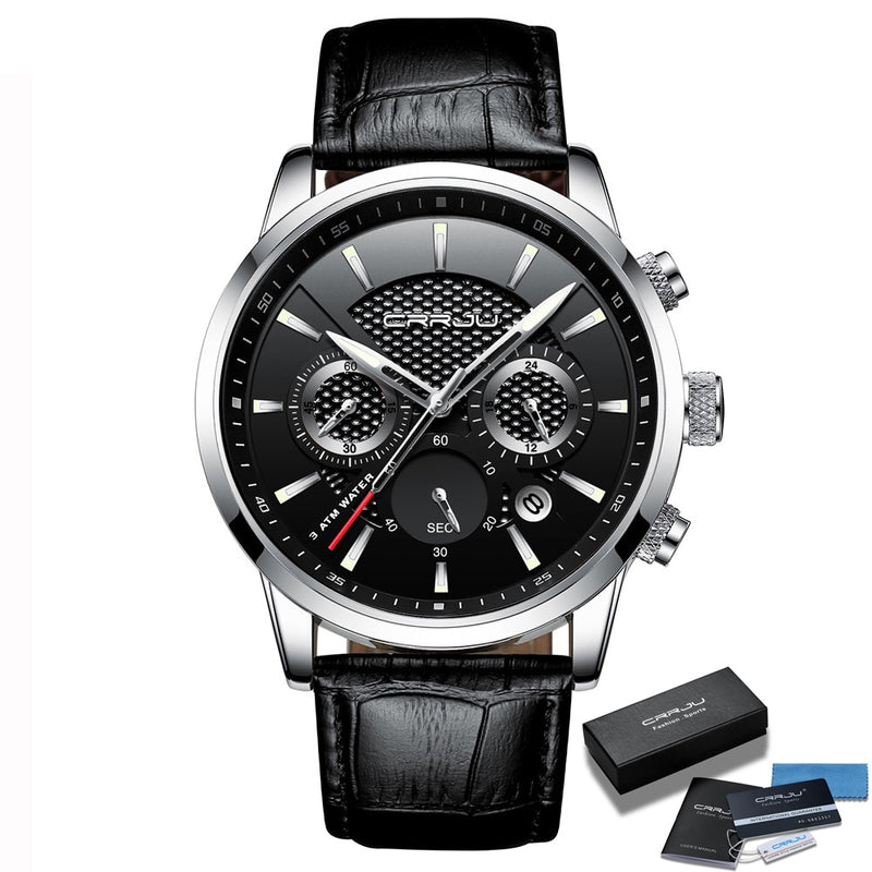 CRRJU Neue Mode Sport Quarz Uhren Männer Luxus Business Leder Uhr Wasserdichte Armbanduhren Männliche Uhr Relogio Masculino