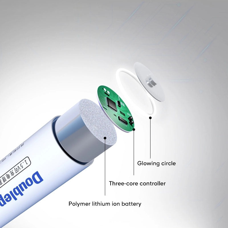 1.5V AAA USB rechargeable battery Lithium ion 1000mwh battery for Remote control wireless mouse + Cable High capacity