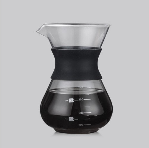 1 STÜCK 1000 ml Glas Kaffeekanne Dripper Moka Teekocher Kaffeemaschine Barista Werkzeuge Espresso Manueller Wasserkocher Teekanne mit Edelstahl