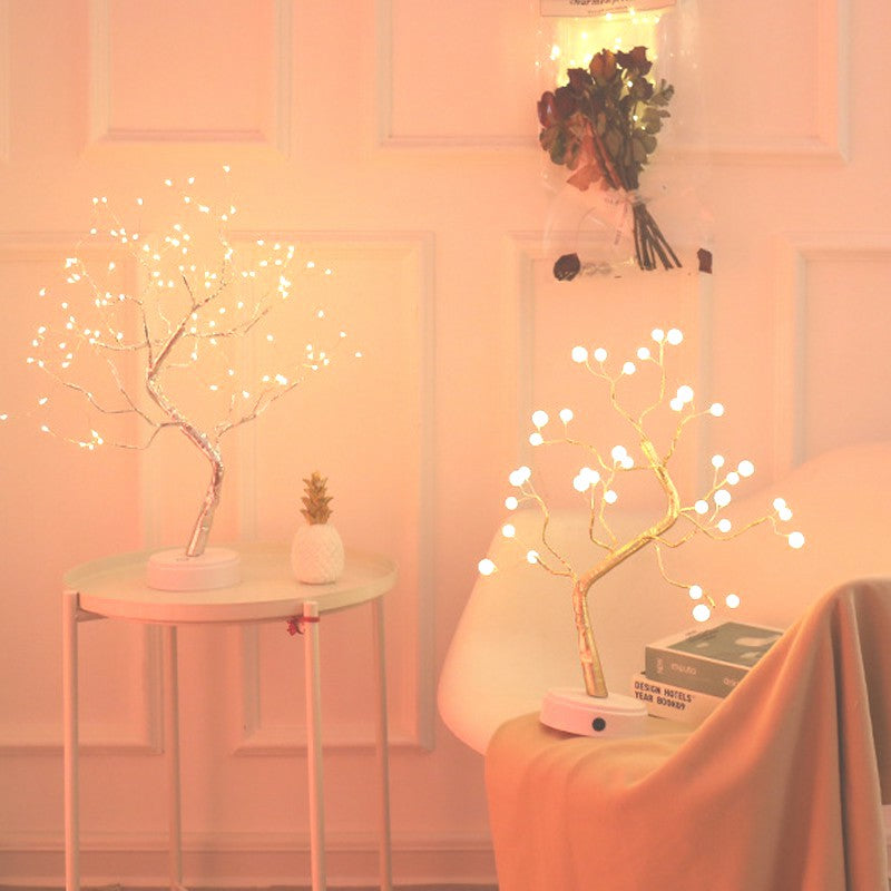 Luces de noche LED Mini lámpara de mesa de árbol de Navidad guirnalda de luces de hadas chico regalos hogar interior decoración de la habitación decoración de Navidad