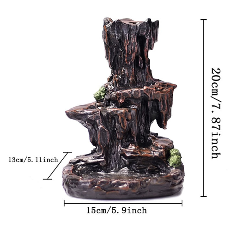 Mountains River Waterfall Incense Burner Fountain Backflow Aroma Smoke Censer Holder Office Home Unique Crafts Handicrafts