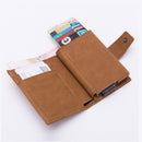 DIENQI Rfid, carteras para hombre, tarjetero clásico, monedero para hombre, monedero con cremallera, marca grande, Cartera de cuero negro de lujo para hombre