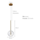 Modern minimalist pendant lights restaurant creative bedroom bedside bar gradient golden glass ball pendant light