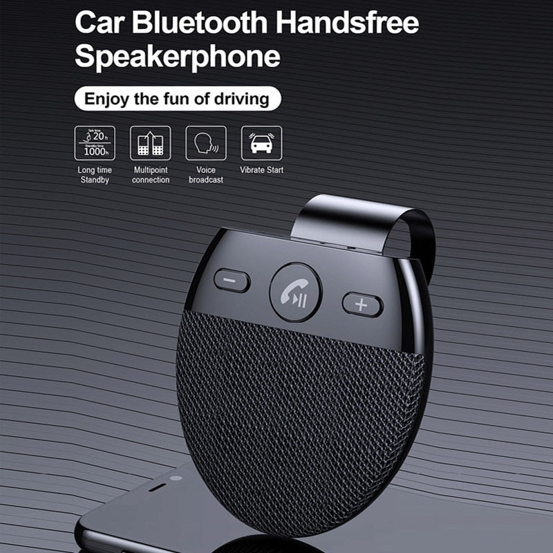 JaJaBor Bluetooth Car Kit Manos libres Bluetooth 5.0 Altavoz Reproductor de música MP3 inalámbrico con micrófono Encendido automático / Conexión