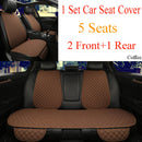 5 Seat/7PCS Flax Car Seat Covers Set Universal Fit Most Auto Protector with Backrest Automobile Line Summer Cushion Pad Mat