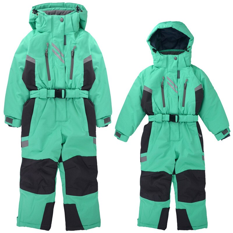 Winter-Outdoor-Bodysuit-Skianzug für Kinder, winddicht, schnee- und wasserfest, plus samtverdickender Schneestadt-Skiausrüstungs-Bodysuit