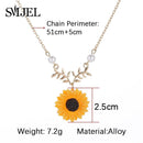 Pendientes de girasol de dibujos animados SMJEL para mujer, pendientes llamativos de flor de sol grande a la moda, joyería coreana, regalos para mejores amigas