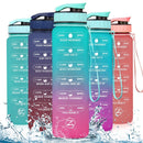 ZOMAKE 32oz Motivational Water Bottle with Time Marker,Leakproof  Sports Water Bottle BPA Free,Fruit Water Bottle Sports 1 Liter