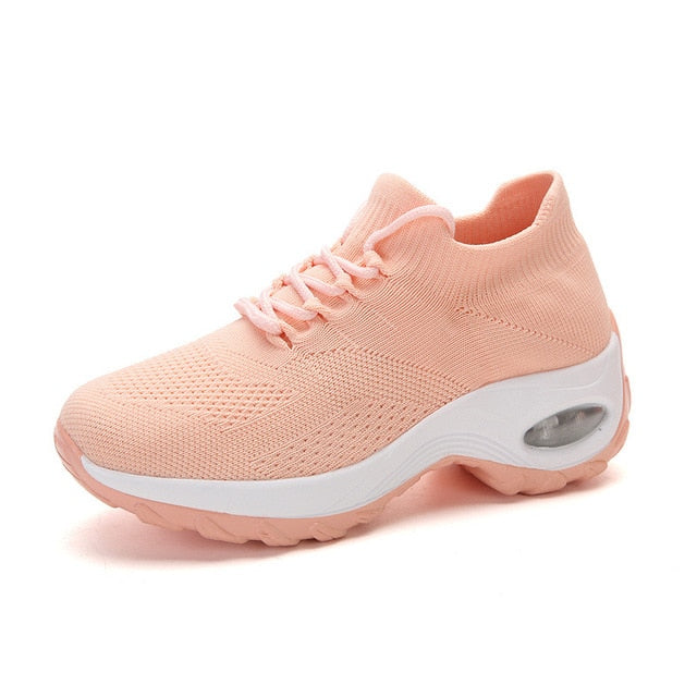 YWEEN Shoes Woman New Spring Lace Up Air Cushion Casual Ladies Shoes Woman Breathable Mesh Shoes Woman Sneakers Tenis Feminino