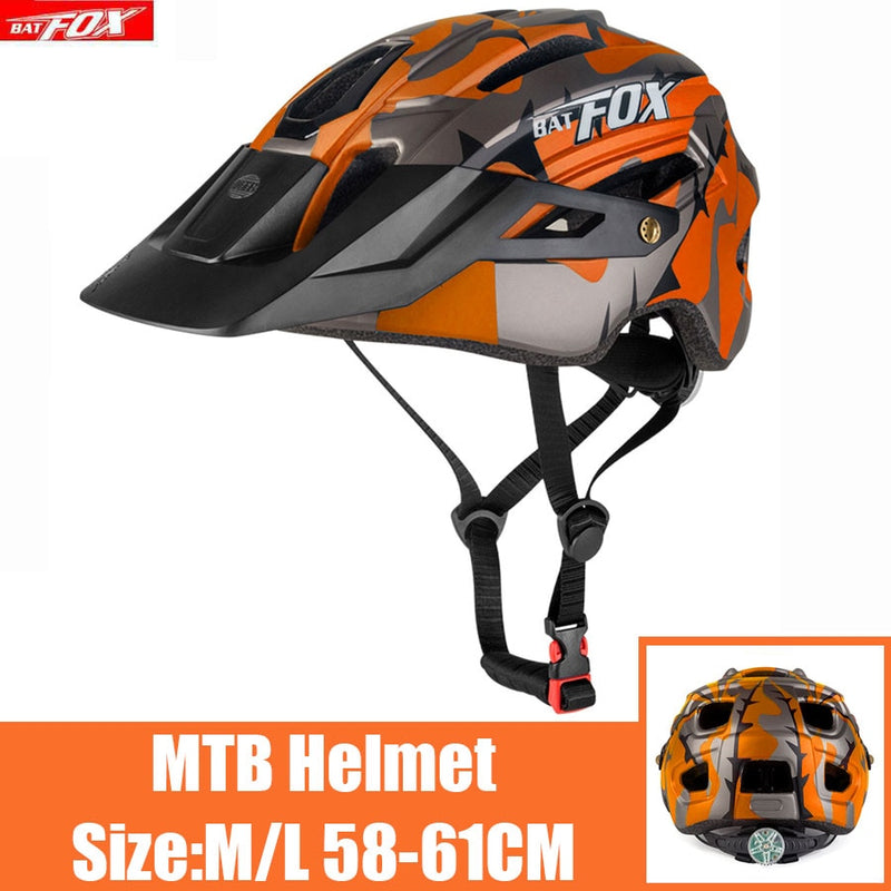 2022 New Batfox Bicycle Helmet for Adult Men Women MTB Bike Mountain Road Cycling Safety Outdoor Sports Safty Helmet