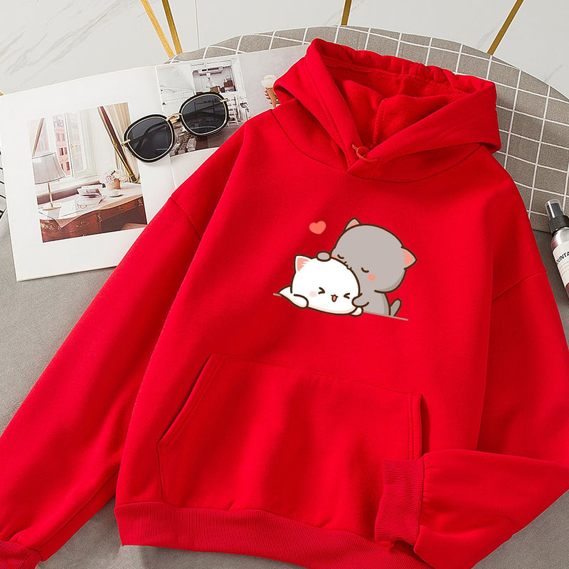 Frauen Herbst Hoodie Sweatshirts Korean Fashion Hoody für Damen Kawaii Anime Pullover Streetwear Plus Size Sweatshirts Paar