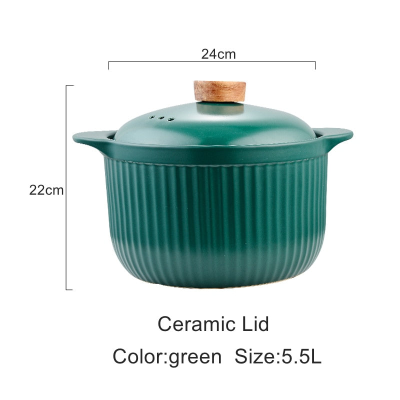 Luxury Soup Pot Crock Pot Casserole Ceramic Saucepan Soup EarthenPot High Temperature Resistant Cooking Pan Pot for Gas Stove