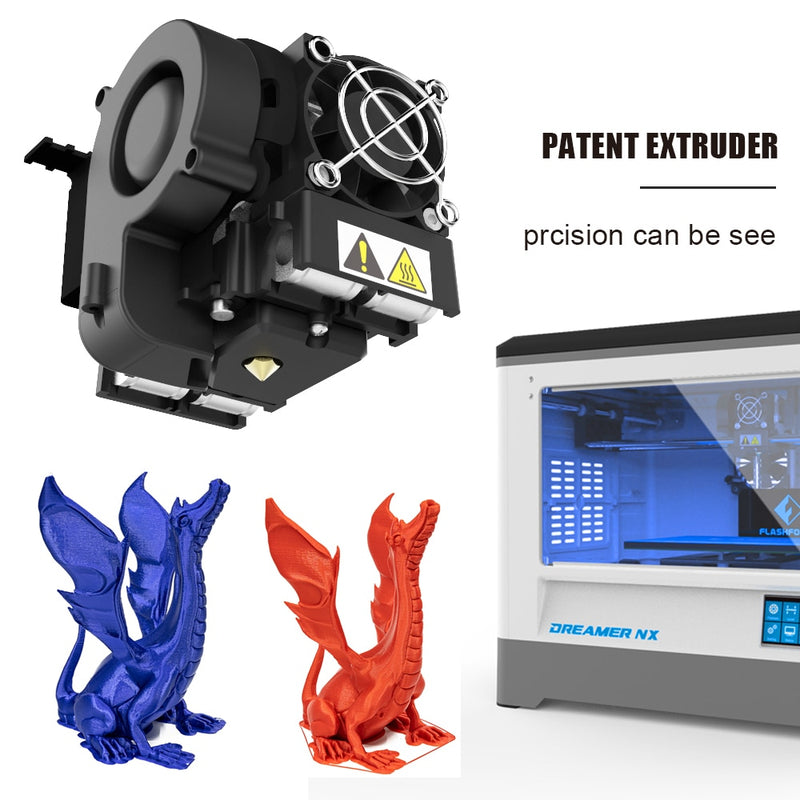 Flashforge 3D Printer Dreamer NX Fully Assembled Single Extruder Wireless Connection DIY 3d Printer Kit with Lock for Family Use