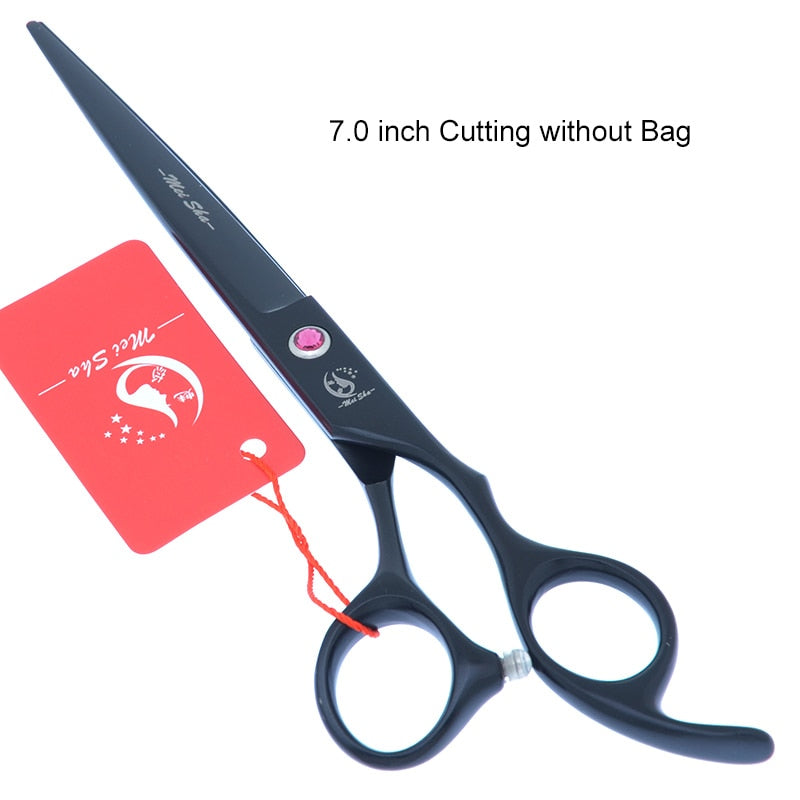 7.0 Inch Big Professional Hairdressing Cutting Scissors 6.5 Inch Thinning Shears Salon Barbers JP440C Blue Hair Tesouras A0132A