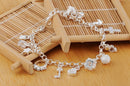 Hot sale silver color bracelet beautiful flowers for women classic high quality fashion jewelry wholesale JSH-lh013