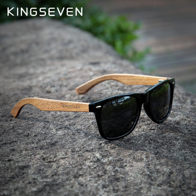 KINGSEVEN New Black Walnut Sunglasses Wood Polarized Sunglasses Men&