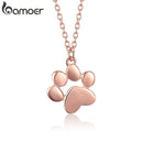 Bamoer HOT SALE Gold Silver Cat Paw Necklace Dog Footprint Pendant Chain for Women Gift Cute Animal Jewelry SCN275