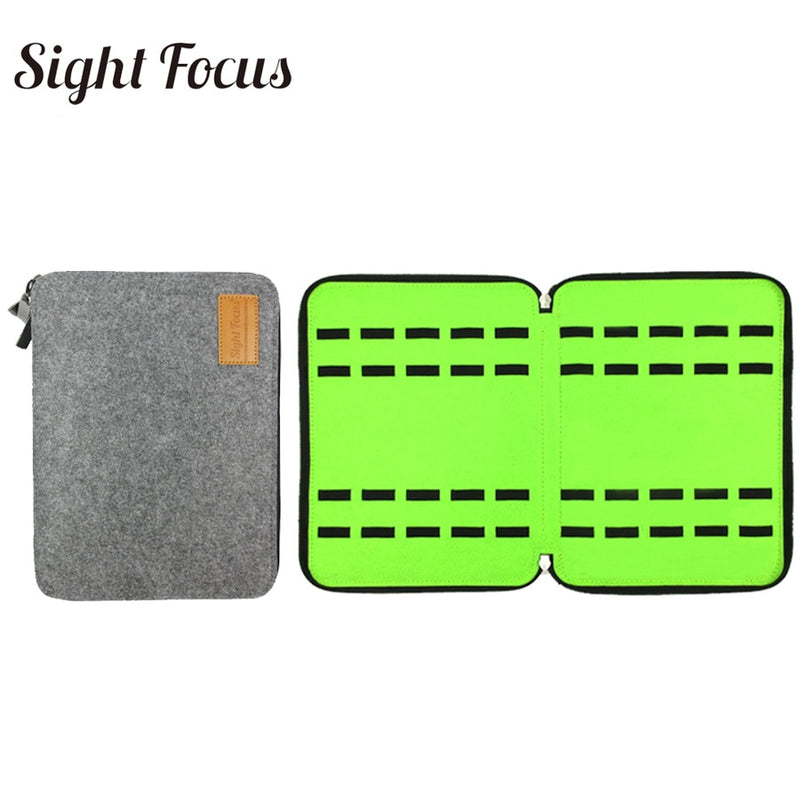 Sight Focus 40 Slot Felt Watch Organizer Box Gray Watch Storage Case Pouch Double Layer Watch Strap Band Organizer Holder Bag