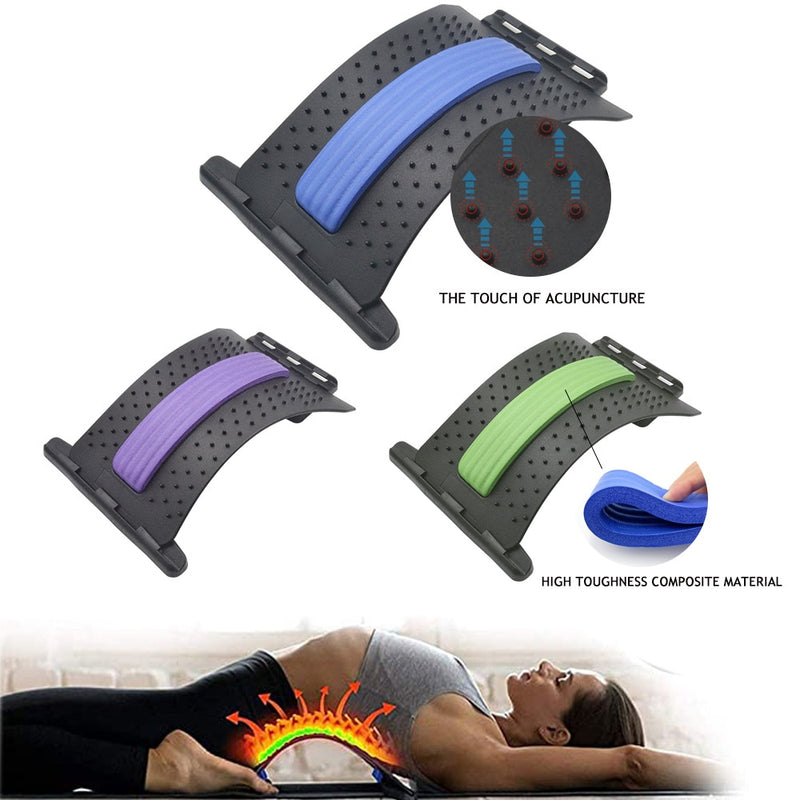 Back Massager Stretcher Support Spine Deck Pain Relief Chiropractic Lumbar Relief Back Stretcher Fitness Massage Equipment