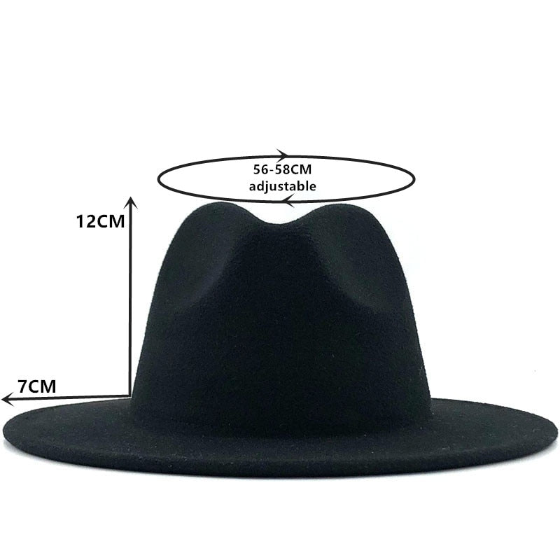 Wool Jazz Fedora Hats Casual Men Women Leather Pearl ribbon Felt Hat white pink yellow Panama Trilby Formal Party Cap 58-61CM