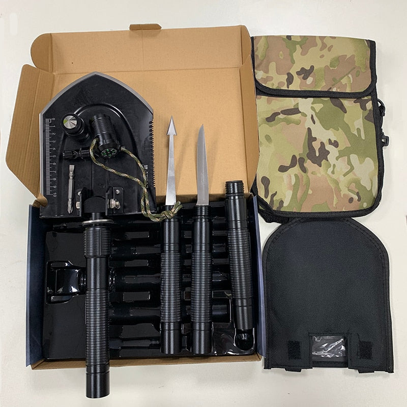 97 cm Multifunktions-Engineering-Schaufel Outdoor-Garten-Fischerei-Werkzeuge Wildnis-Überlebensausrüstung Schneeschaufel mit einer kostenlosen Tasche
