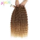 MAGIC Deep Curly Synthetic Hair Weave Deep Wave Hair Bundles 28"30"32"Inches Ombre Color Two Tone Curly Hair Extension 120g