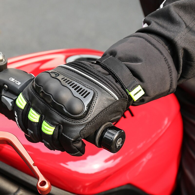 Guantes impermeables para motocicleta, cálidos para Invierno, a prueba de viento, reflectantes, antideslizantes, táctiles, guantes largos para montar, Gant Moto Luvas