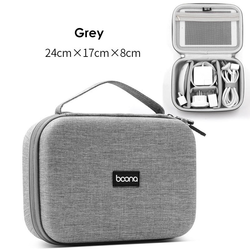 Hard Shell Digital Gadgets Storage Bag for Mac Adapter Mouse Data Cable Earphone HDD Electronics Gadgets Organizer Case