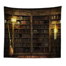 Magic Retro Bookshelf Tapestry Art Wall Hanging Tapestries Bedspread Throw Home Decor