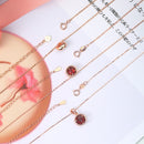 LAMOON, collar de plata 925 para mujer, granate Natural, colgante de piedra de la suerte, joyería fina chapada en oro rosa de 14K, estilo Simple LMNI002