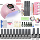 Manicure Set With UV Led Nail Lamp 120W/54W Nail Set 30/20 Colors Gel Nail Polish Kit Sets Tools Set With Nail Drill Machine
