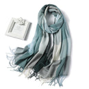 2022 Plaid Women Hijab Scarf Pashmina Lady Shawls Foulard Headband Tassel Cashmere-like Winter Scarves Warm Female Wraps Bandana