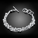 Hot sale silver color bracelet beautiful flowers for women classic high quality fashion jewelry wholesale JSH-lh013