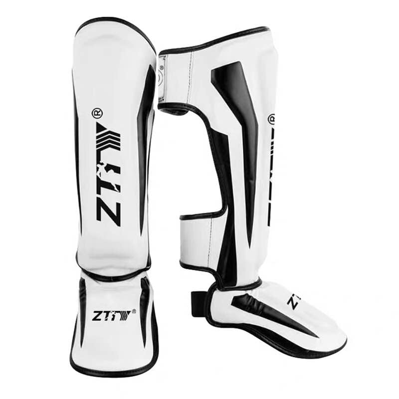 ZTTY Thicker Boxing Shin Guards PU Leather Protection Leggings Equipment Martial Arts Muay Thai Leg Taekwondo Ankle Protectors