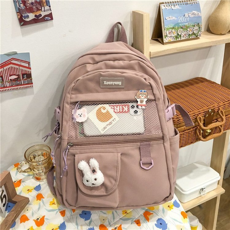 Japanese Fashion Backpack Women School Bags For Teenage Girls Multipockets Mesh Nylon Backpacks Mochila Feminina Bag Bolsa Mujer