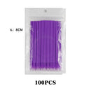 100Pcs Disposable Eyelash Mascara Swab Micro Brushes Eyelash Extension Individual Lash Removing Applicator Wands Makeup Tool kit